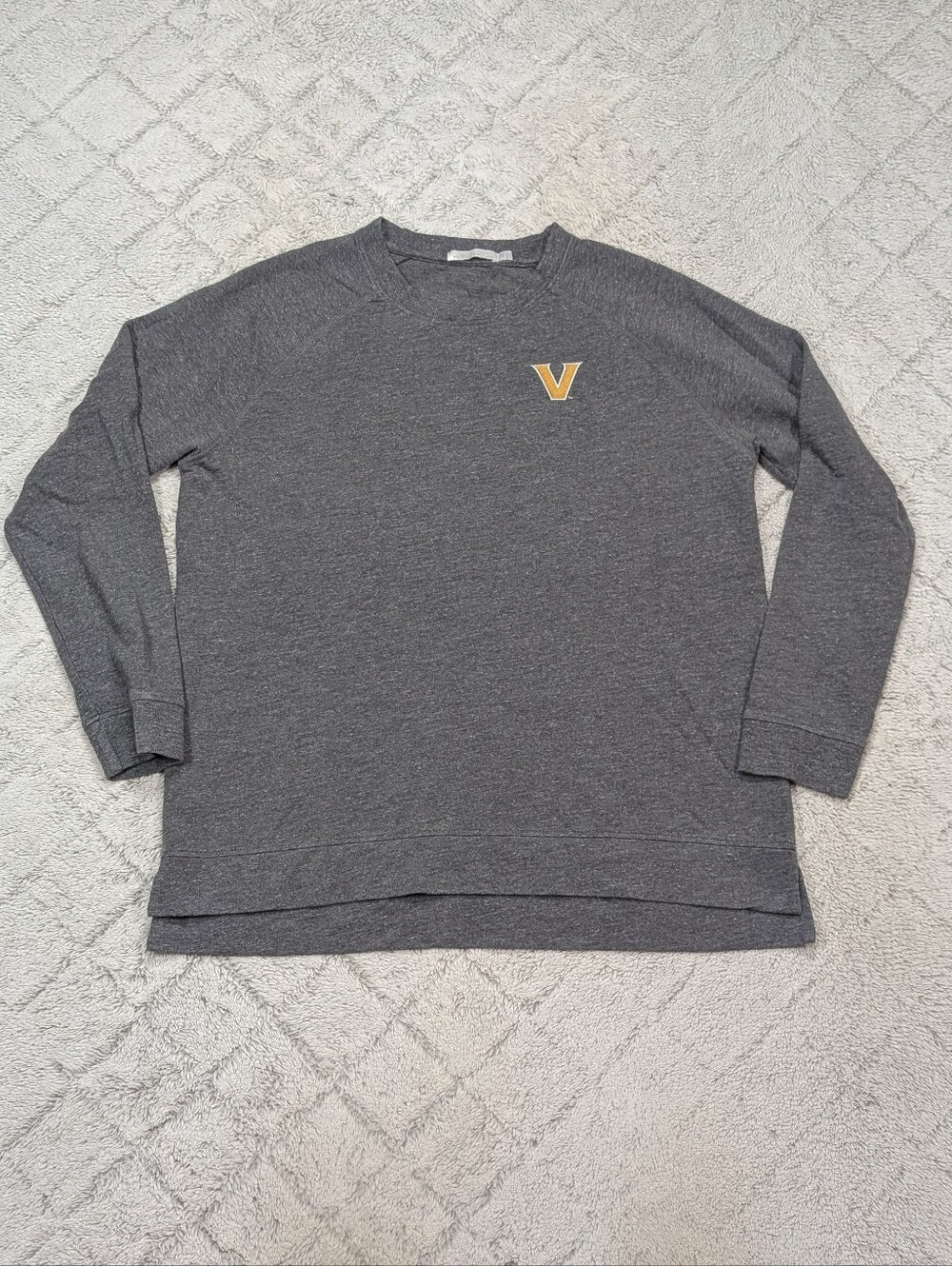 Peter Millar Sweatshirt Womens L Gray Vanderbilt Commodores Soft Cotton Stretch